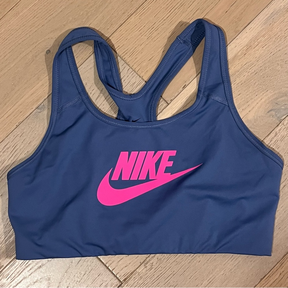 Nike Dri Fit Sports Bra | Blue Pink | Women Large